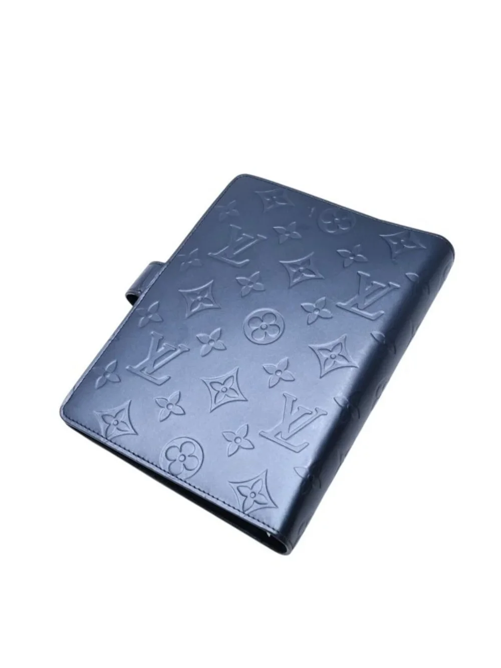 Louis Vuitton Agenda MM Monogram Matte Notebook Cover Metallic Noir Leather